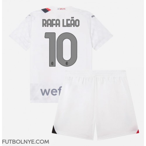 Camiseta AC Milan Rafael Leao #10 Visitante Equipación para niños 2023-24 manga corta (+ pantalones cortos)